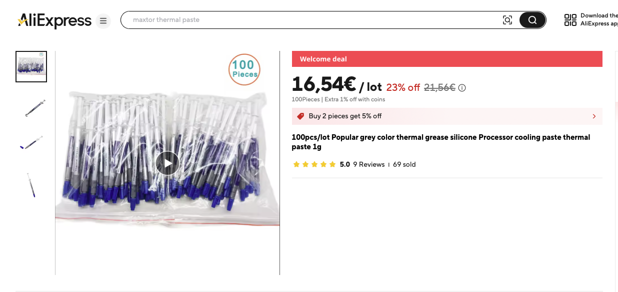 Comparatif des pâtes thermiques trouvées en boutique