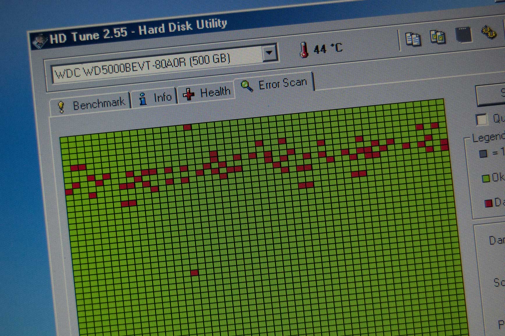 Rapport des blocs défectueux du disque dur
