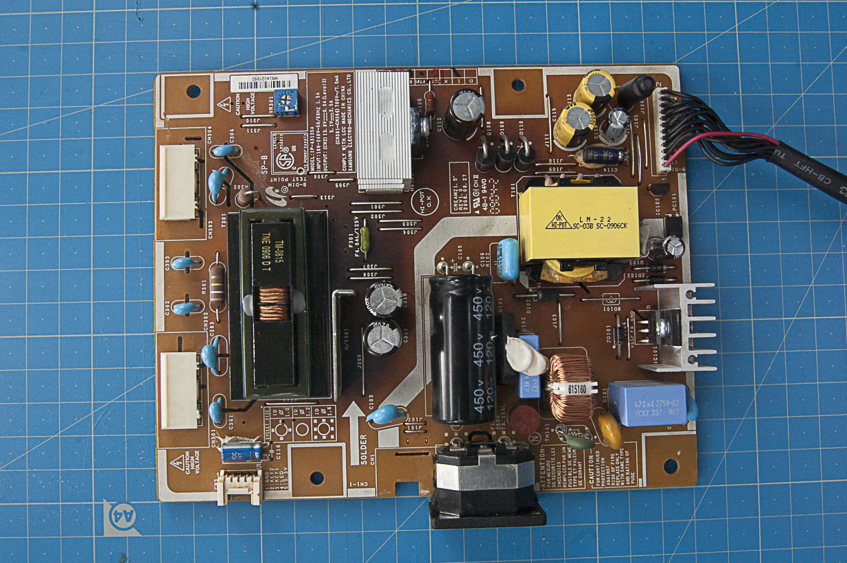 Carte d'alimentation défectueuse