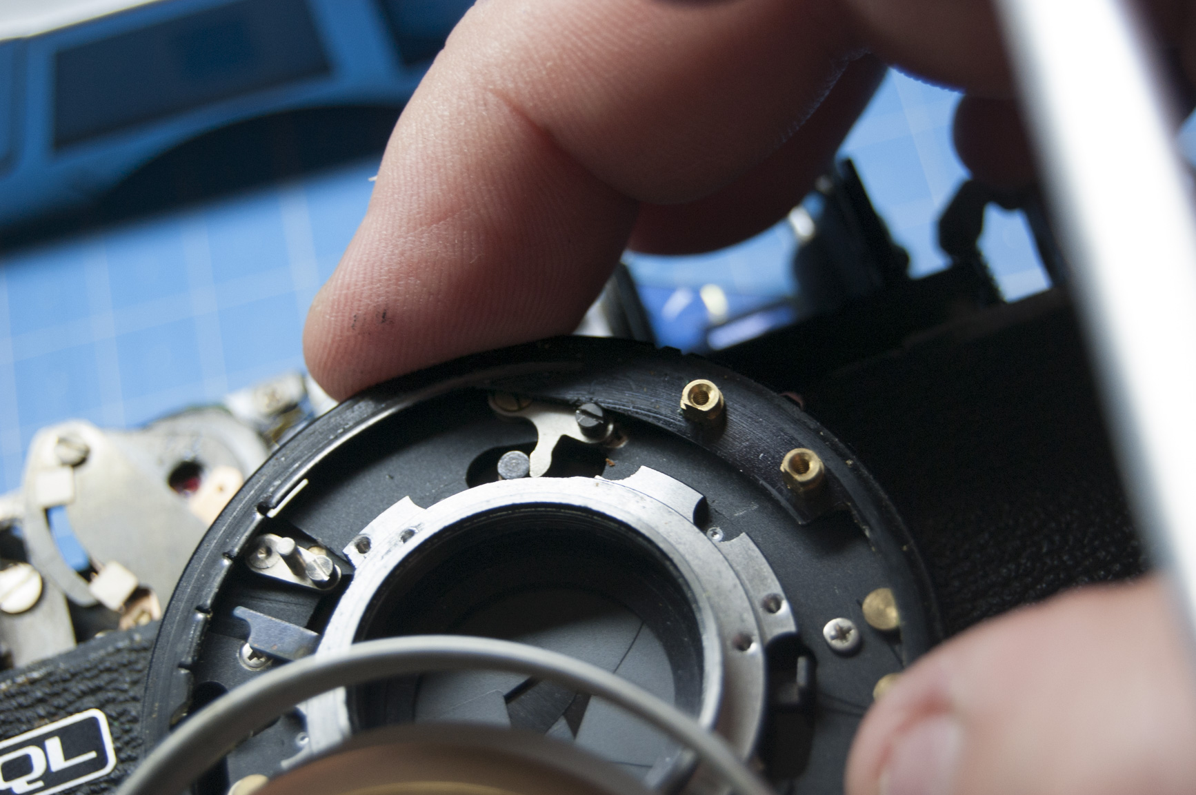 Mécanisme du diaphragme démonté